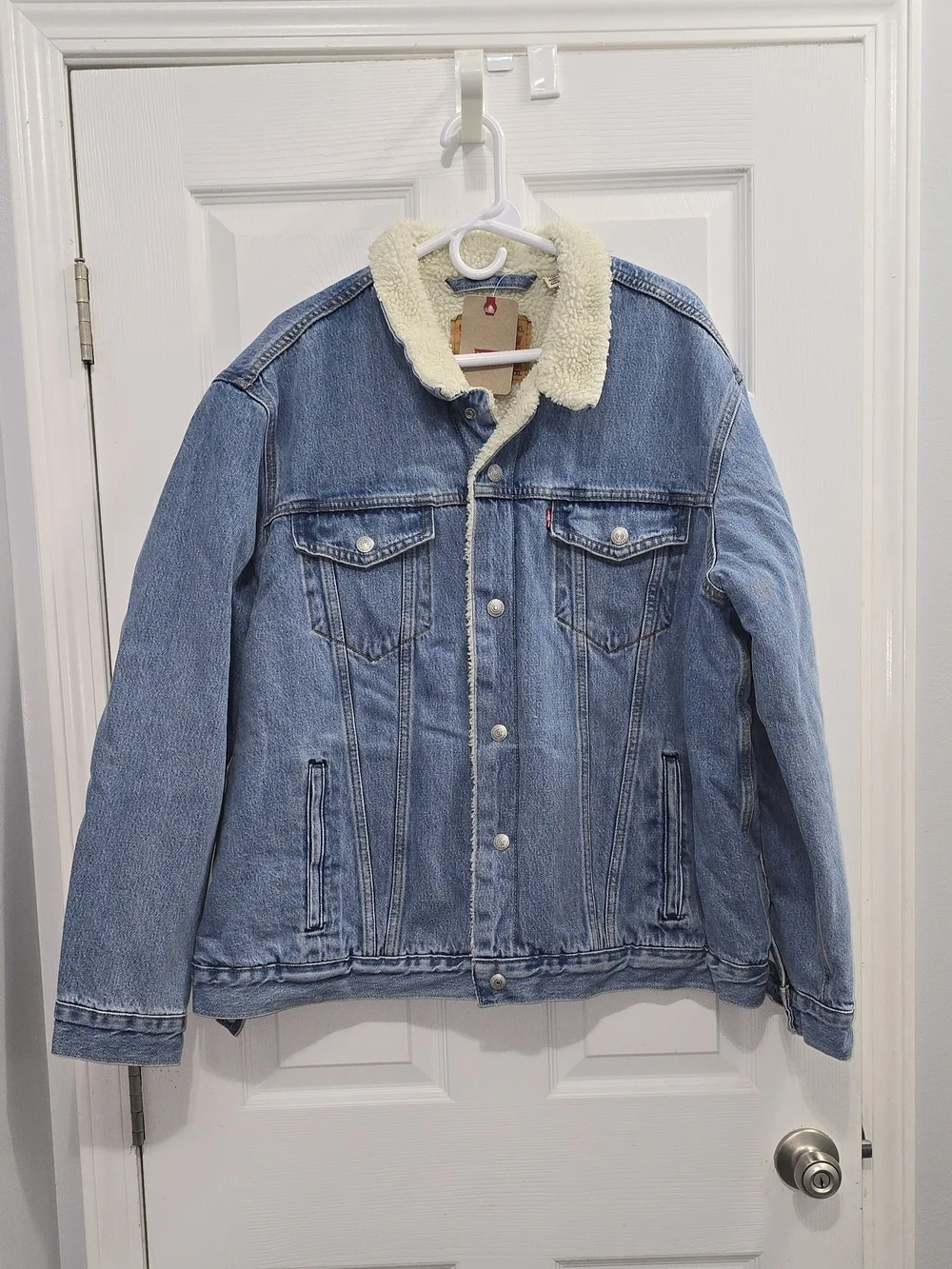 NWT Sz XXL Levi's Light Blue Denim Sherpa-Lined Jacket